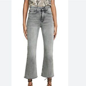Rag & Bone Nina High Rise Ankle Flare Raw Hem Denim Jeans Black / Gray Size 29